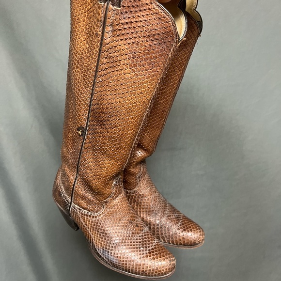 Vintage snakeskin Justin boots cowboy boots cowgirl snake boots - Picture 4 of 8